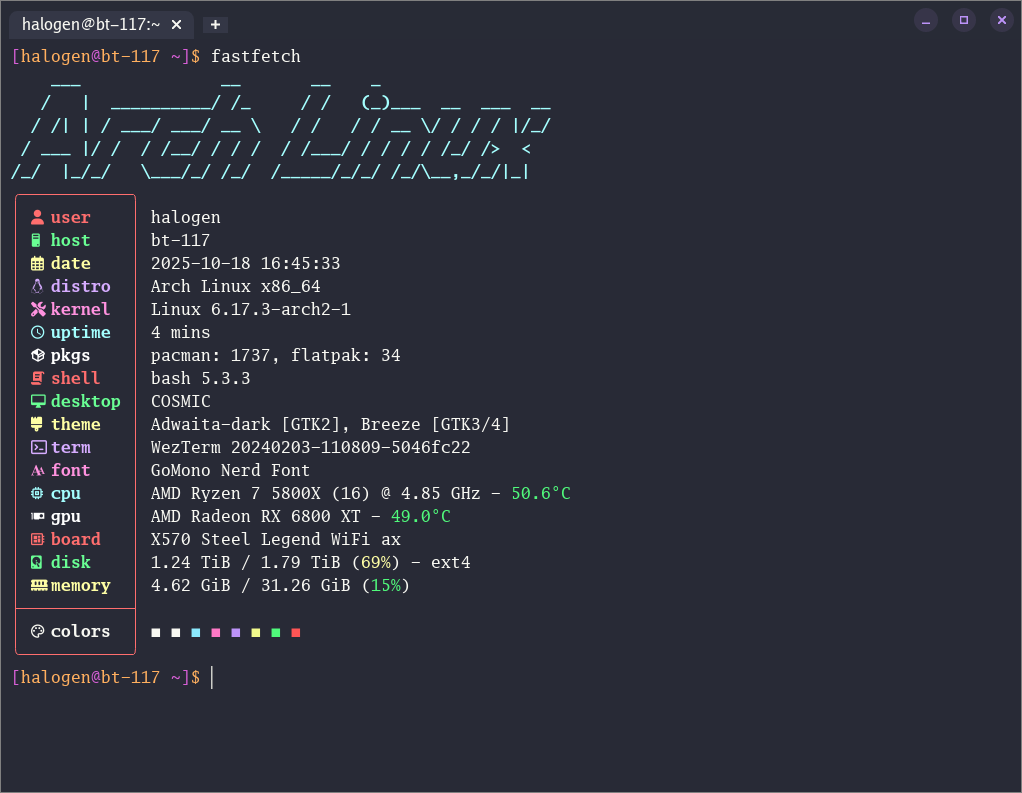 fastfetch output